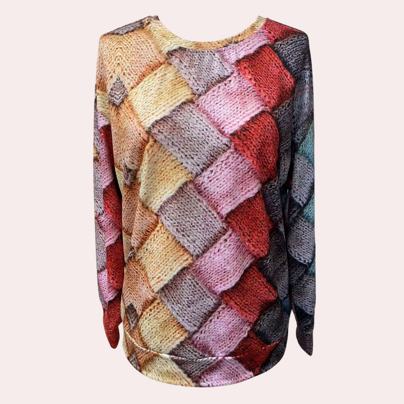 Bunter Strick-Sweater für Damen