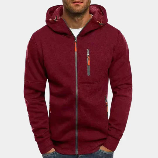 Leonidas - Herren sweatshirt mit kapuze und reißverschluss