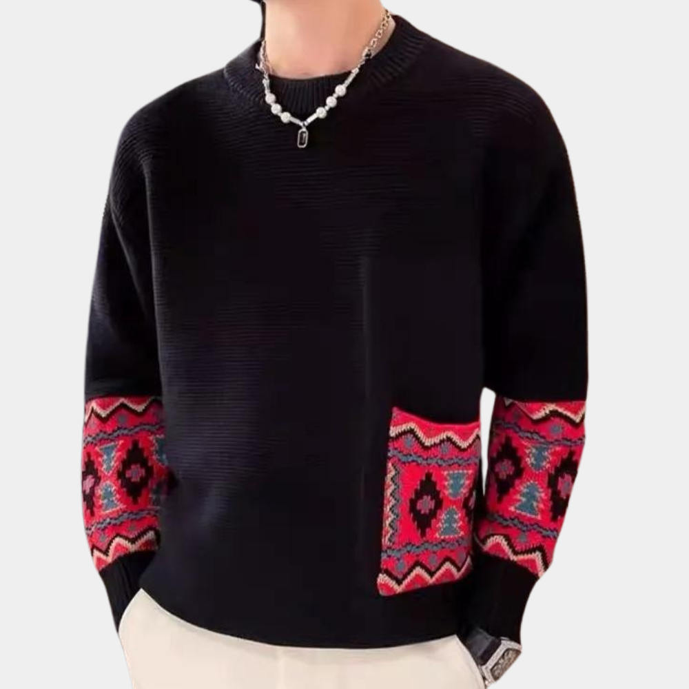 Marvin - Moderner herrenpullover mit tribal-design