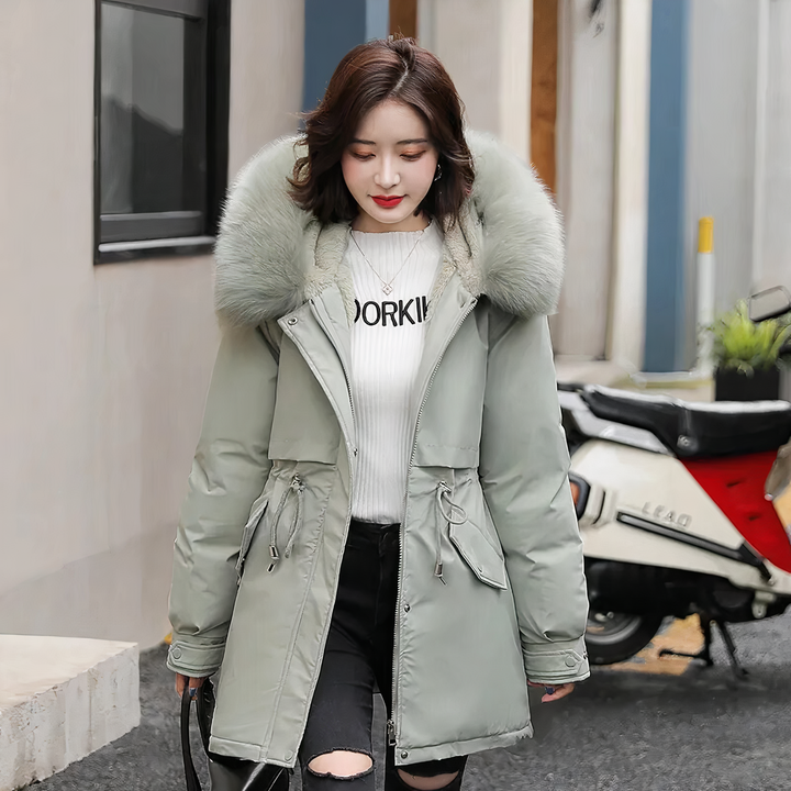 Kimberly - Stylischer parka mit elegantem bontkraag