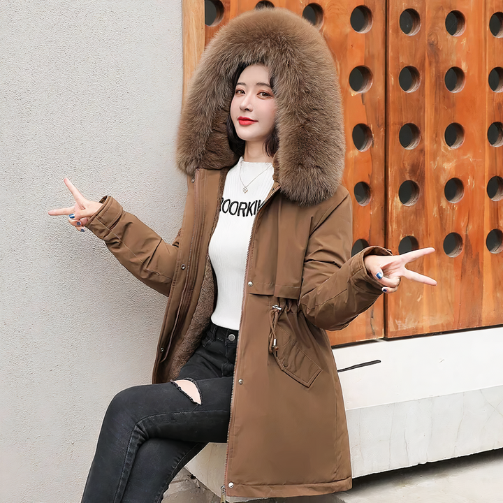 Kimberly - Stylischer parka mit elegantem bontkraag