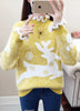 Vanessa - Lässiger pullover mit rüschen und dicker nerzhaar-stickerei