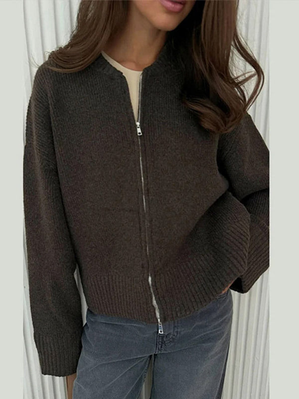 Casual Cardigan mit hohem Kragen für Damen