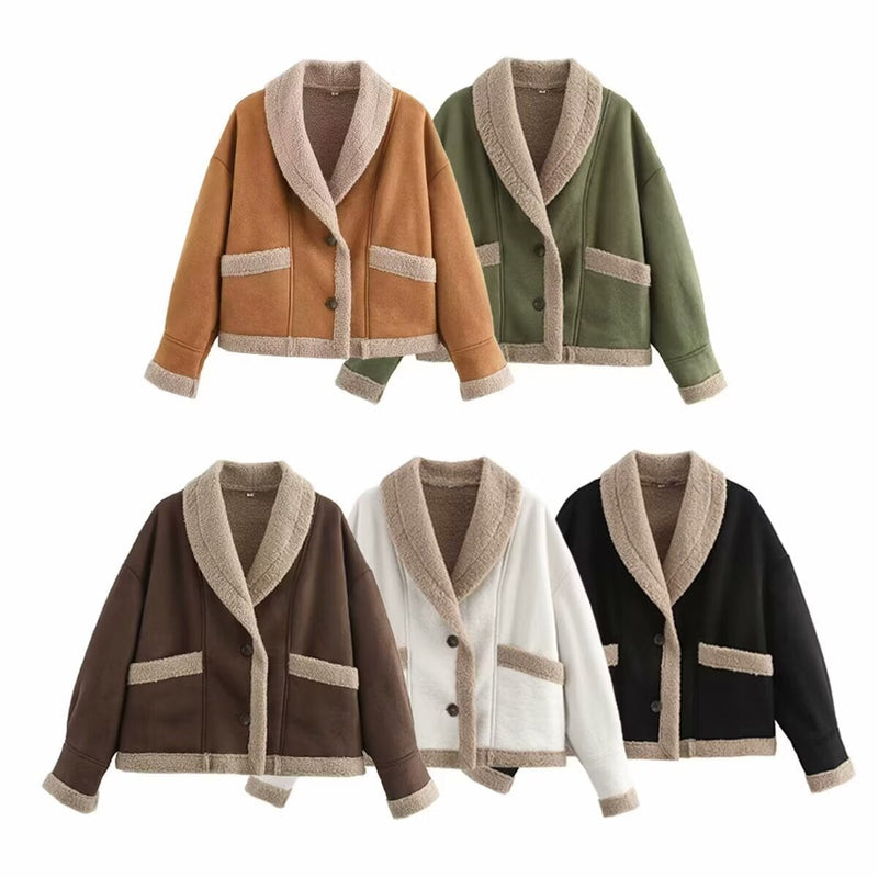 Casual Fit Damenjacke mit Teddyfutter