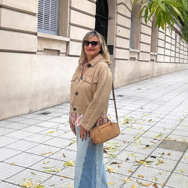 Casual Jacke mit Dekor-Stichen für Damen