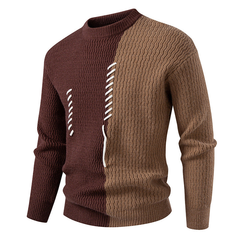 Chunky Strickpullover für Herren mit Asymmetrischem Muster