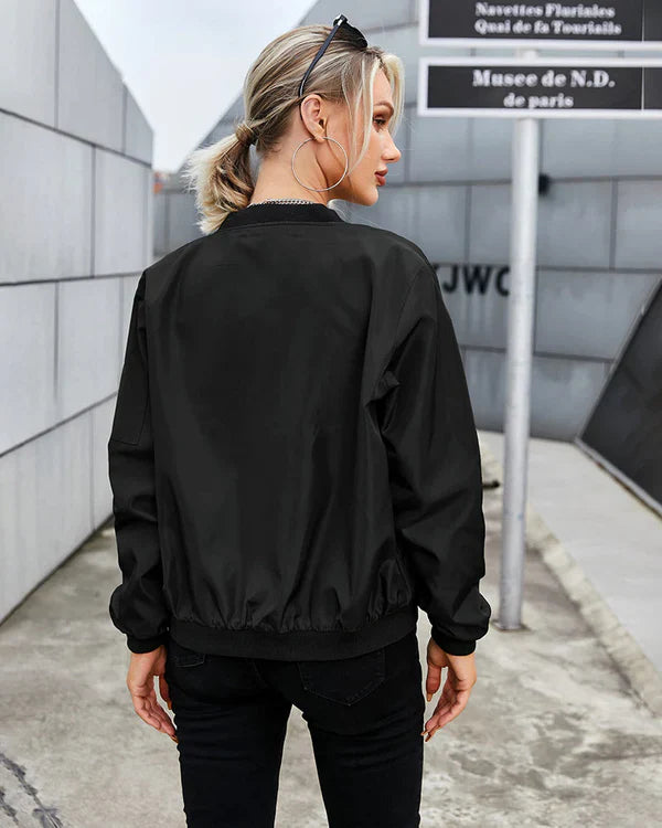 Luisa - Stylische klassische bomberjacke mit taschen