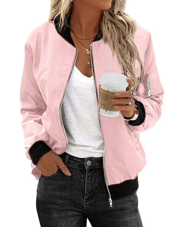 Luisa - Stylische klassische bomberjacke mit taschen