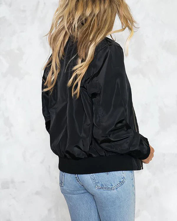 Luisa - Stylische klassische bomberjacke mit taschen