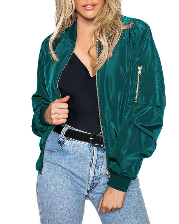 Luisa - Stylische klassische bomberjacke mit taschen