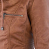 Sally - Damen lederjacke mit kapuze