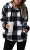 Halbzip-Kapuzenpullover mit Karomuster für Damen