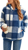 Halbzip-Kapuzenpullover mit Karomuster für Damen
