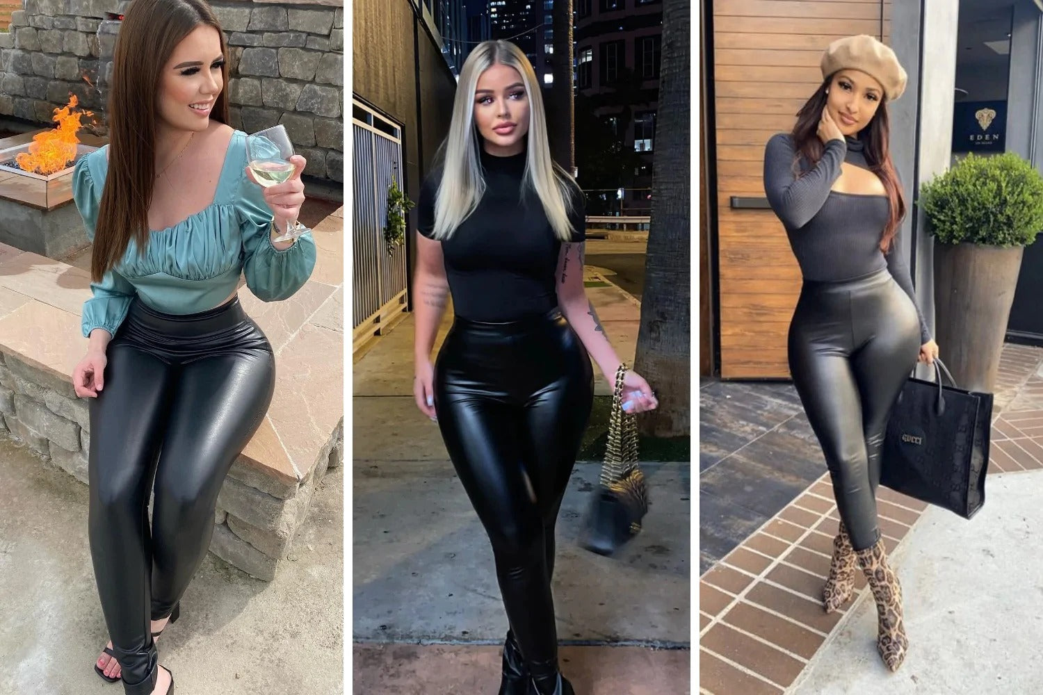 Daphne- Warme Leder-Leggings