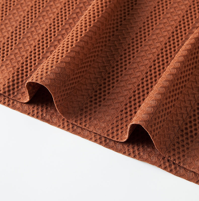 Herren-Kurzarm-Strickpolo aus Stretchmaterial