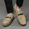 Herren-Wildleder-Slipper mit Gummisohle und Horsebit-Detail