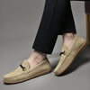 Herren-Wildleder-Slipper mit Gummisohle und Horsebit-Detail