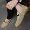 Herren-Wildleder-Slipper mit Gummisohle und Horsebit-Detail