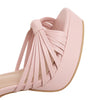 Damen-Plateauschuhe mit Blockabsatz und Fesselriemchen