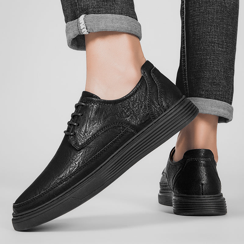 Herren-Leder-Oxford-Schuhe mit orthopädischer Einlegesohle und rutschfester Sohle