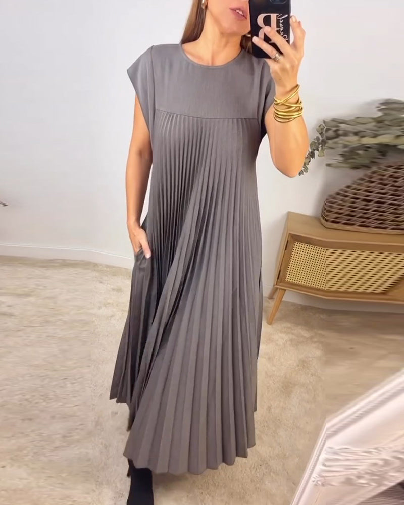 Angela - Ärmelloses plissiertes Kleid