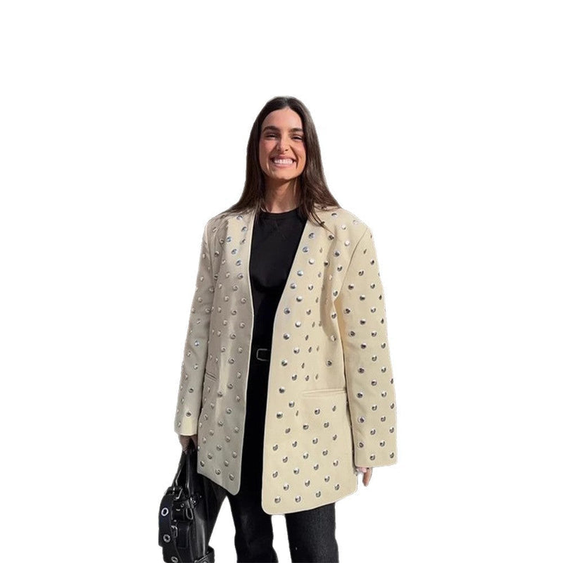 Elegante Blazerjacke mit Steinapplikationen für Damen