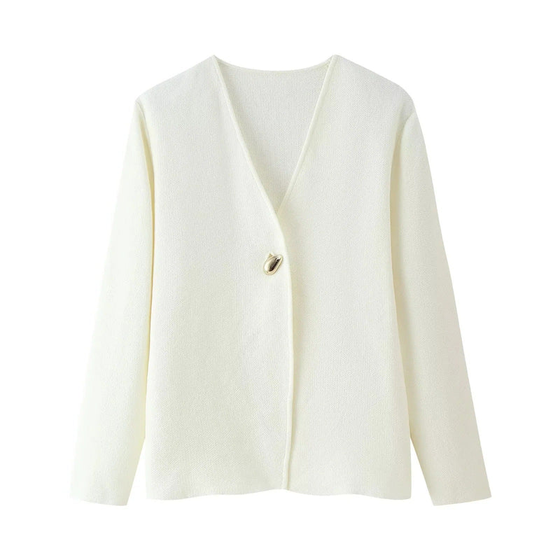 Elegante Strickjacke mit V-Ausschnitt für Damen