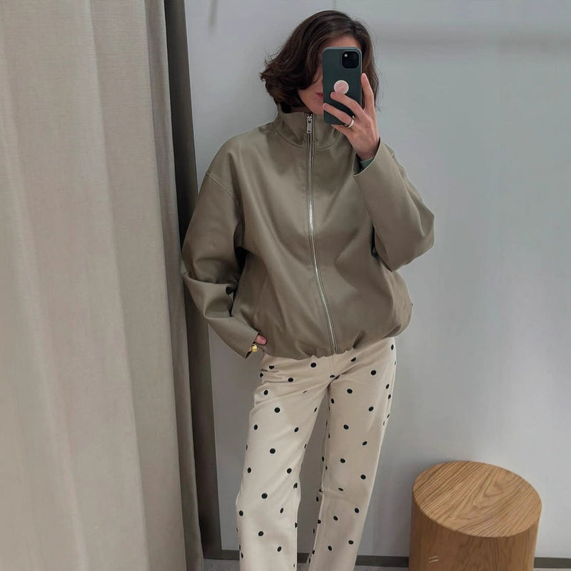 Übergangsjacke aus Kunstleder für Damen