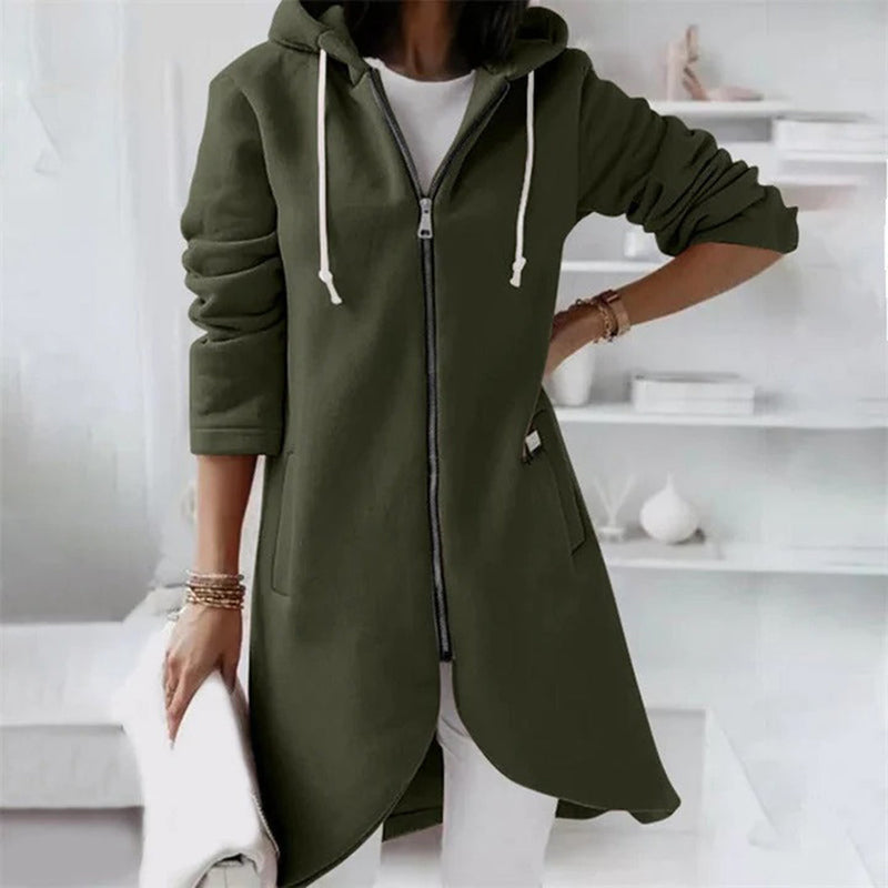 Eleganter Kapuzenpullover für Damen mit Reißverschluss