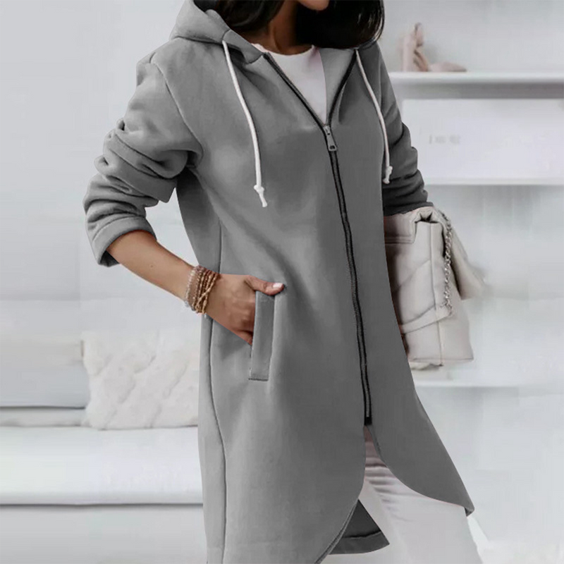 Eleganter Kapuzenpullover für Damen mit Reißverschluss