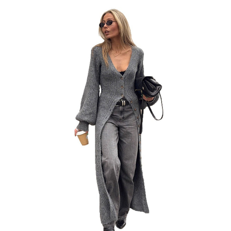 Eleganter Langarm-Cardigan mit Knopfdetails für Damen