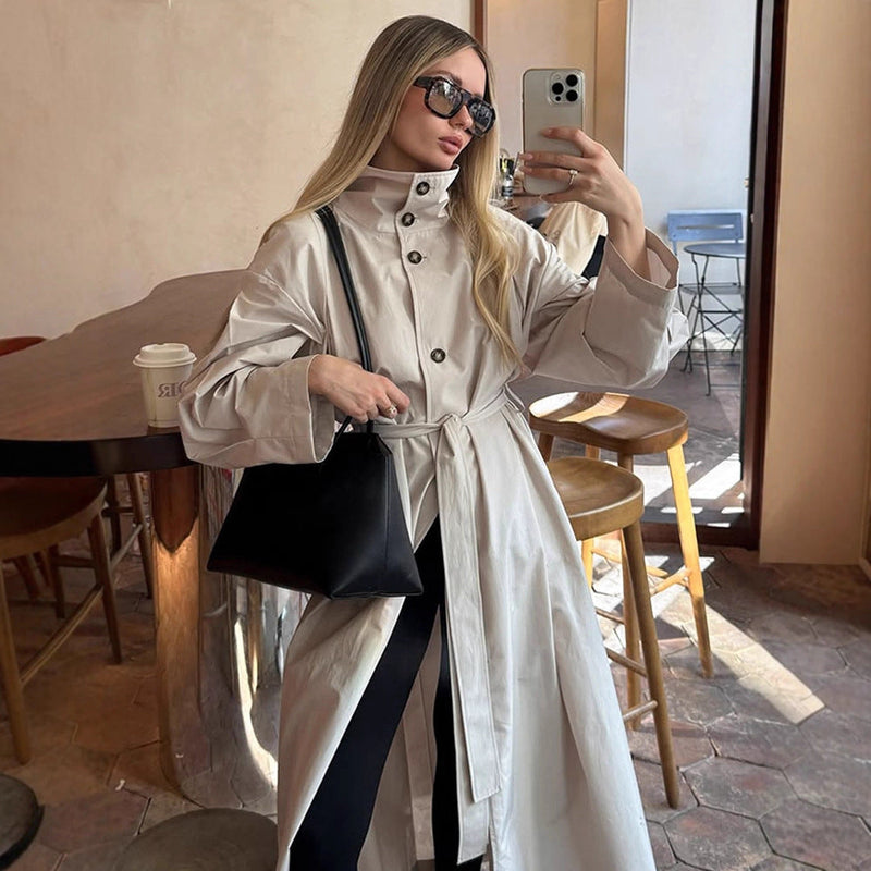 Modischer Mantel mit Knopfleiste für Damen