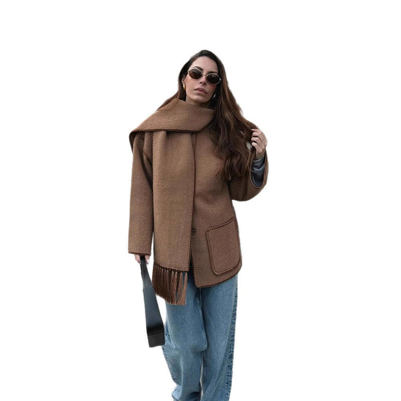 Übergroßer Mantel mit Fransen für Damen