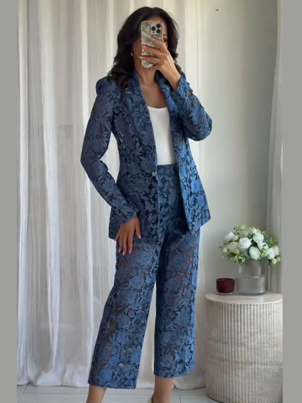 Elegantes Spitzenanzug-Set für Damen