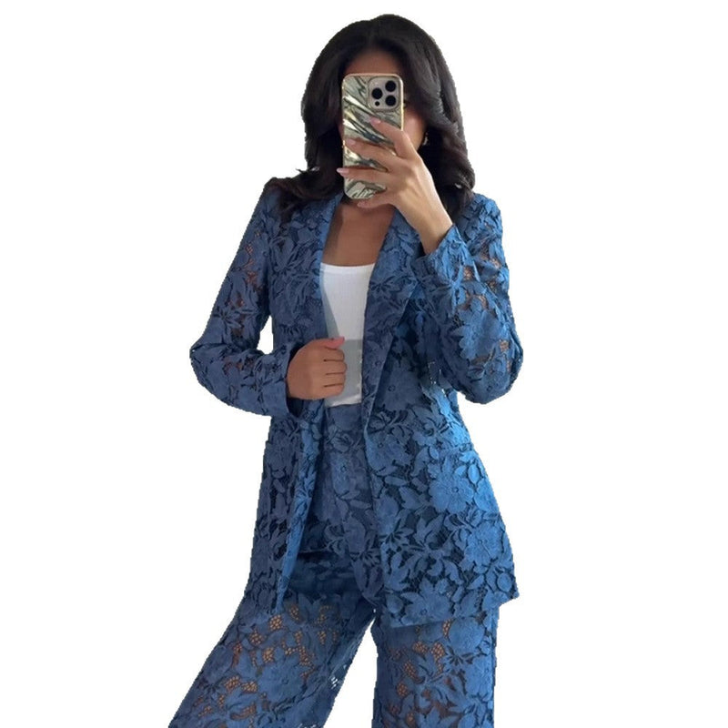 Elegantes Spitzenanzug-Set für Damen