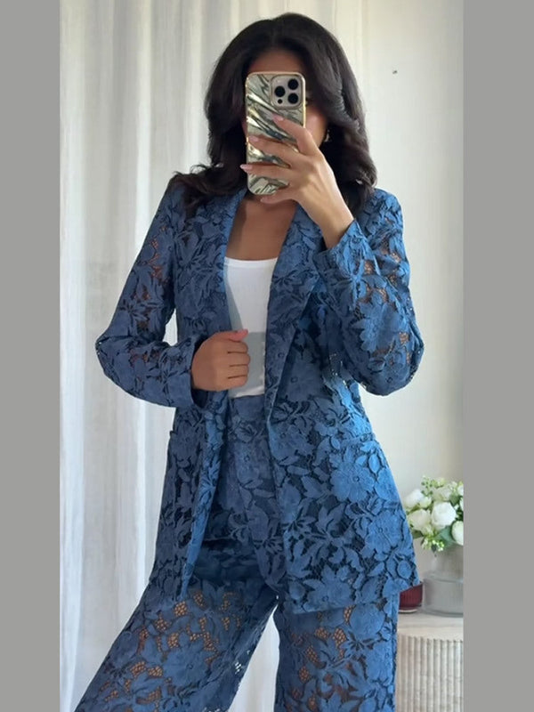 Elegantes Spitzenanzug-Set für Damen