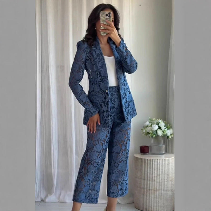 Elegantes Spitzenanzug-Set für Damen