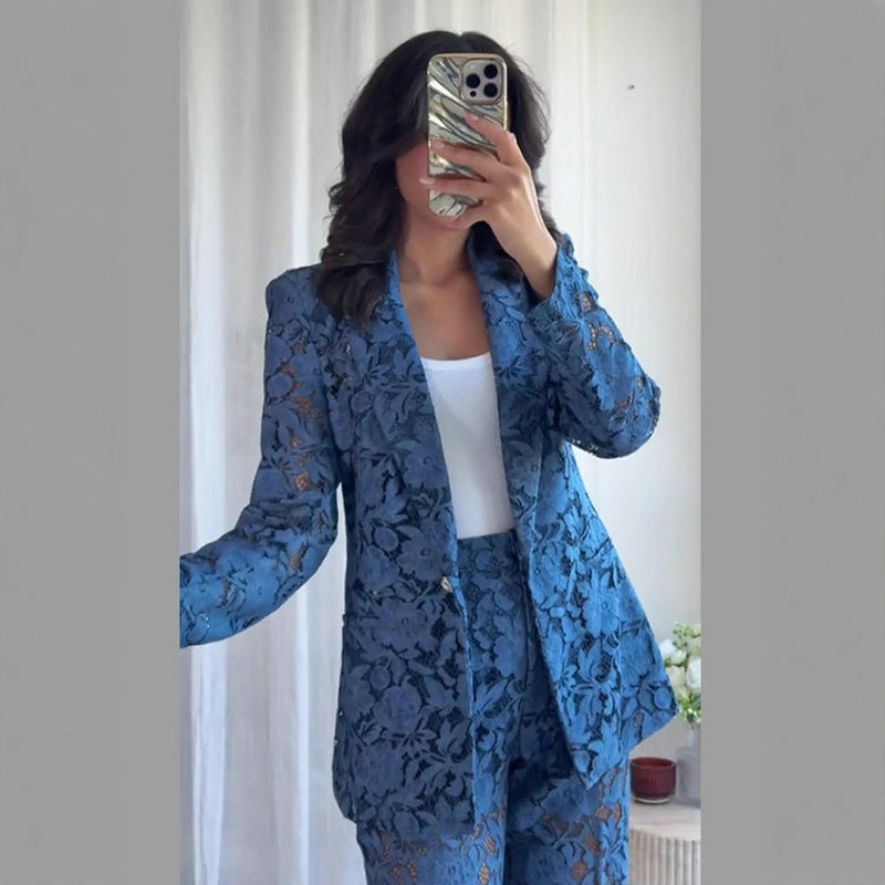 Elegantes Spitzenanzug-Set für Damen