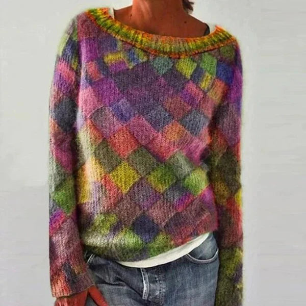 Imogen - Bunter & stylischer pullover mit o-ausschnitt