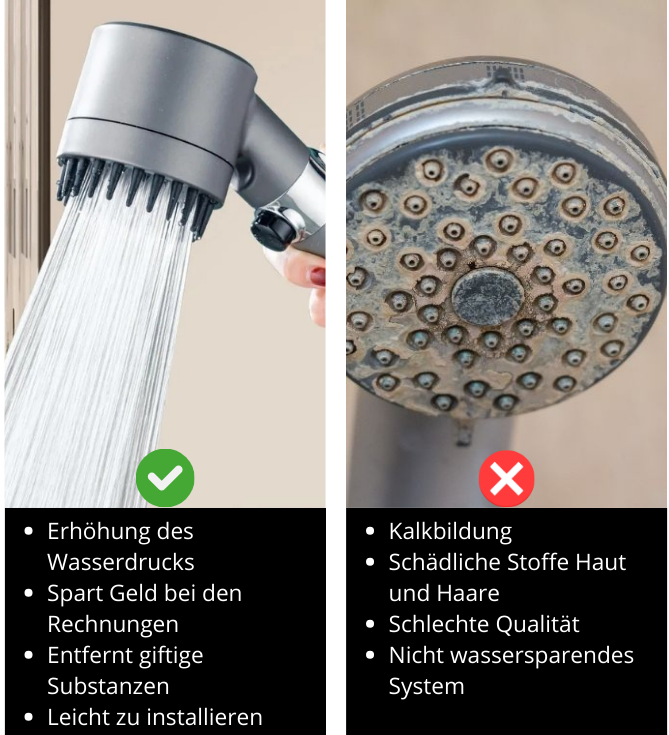 RainSense™ - 3-in-1-Hochdruck-Duschkopf