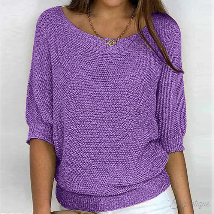 Noemi - Stylischer Querstrickpullover Für Damen