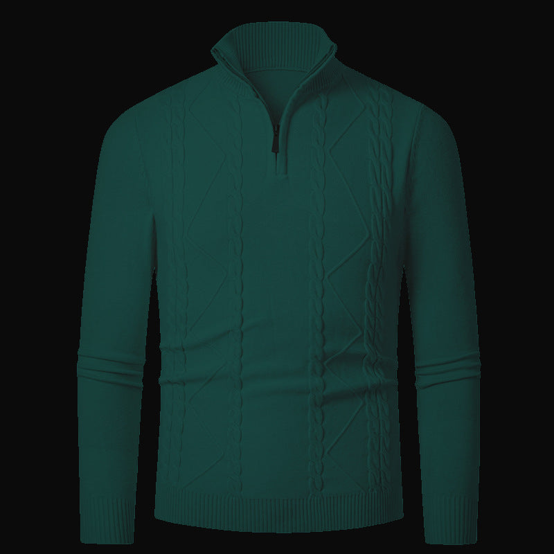 Fein gestrickter Pullover mit Reißverschluss Herren