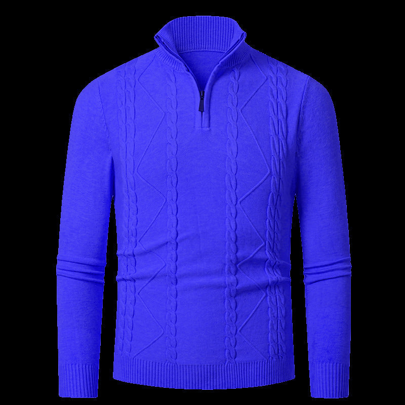 Fein gestrickter Pullover mit Reißverschluss Herren