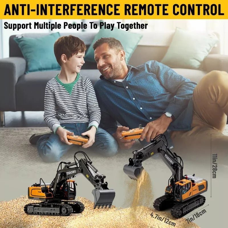 Ferngesteuerter Bagger als Baufahrzeug für Kinder