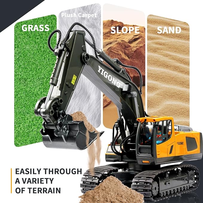 Ferngesteuerter Bagger als Baufahrzeug für Kinder