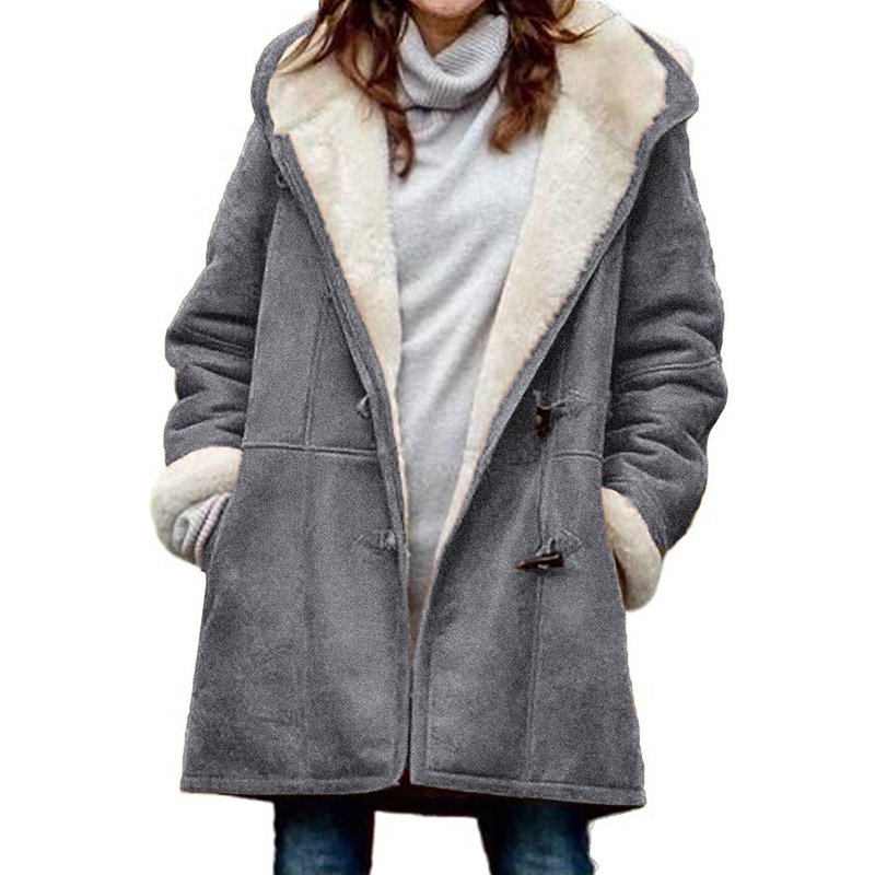 Fleece Jacke mit Kapuze für Damen