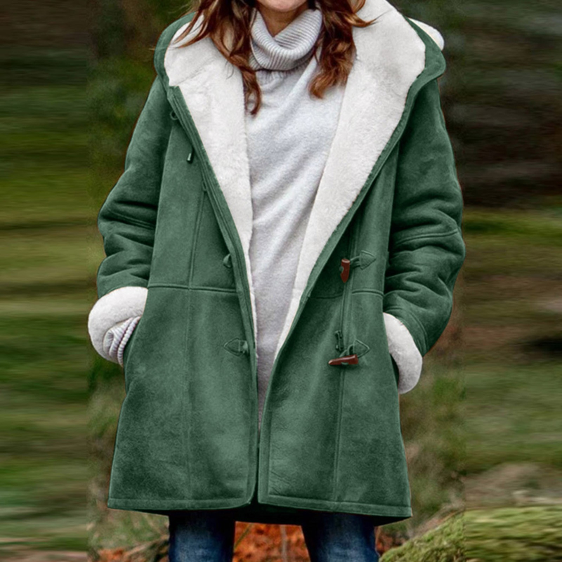 Fleece Jacke mit Kapuze für Damen