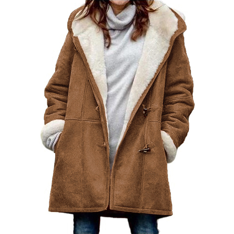 Fleece Jacke mit Kapuze für Damen