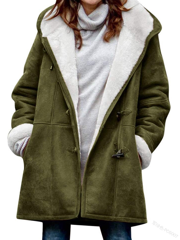 Fleece Jacke mit Kapuze für Damen