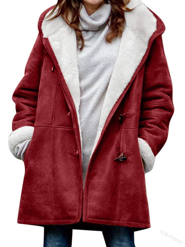 Fleece Jacke mit Kapuze für Damen